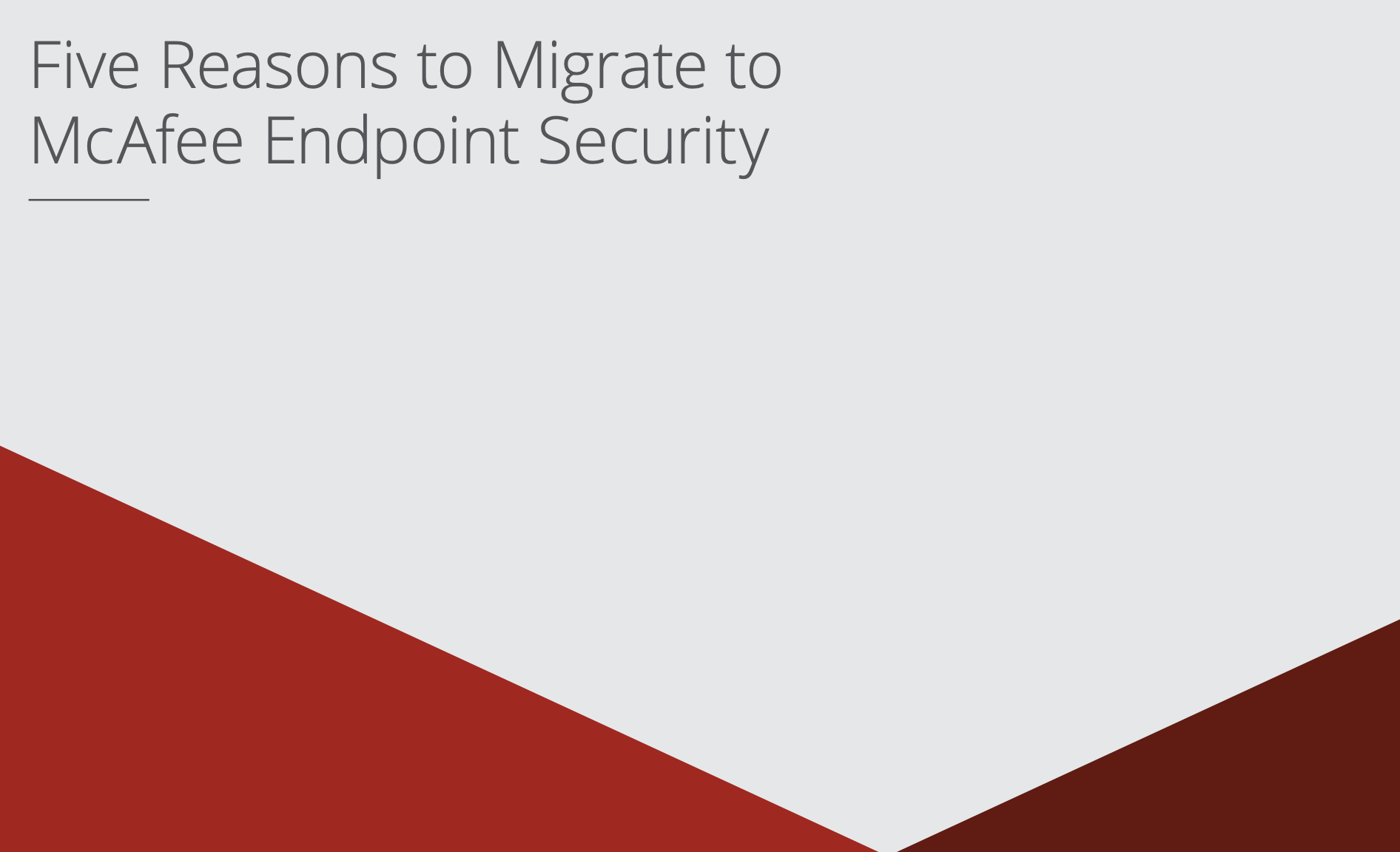 5 reasons to migrate to McAfee cover