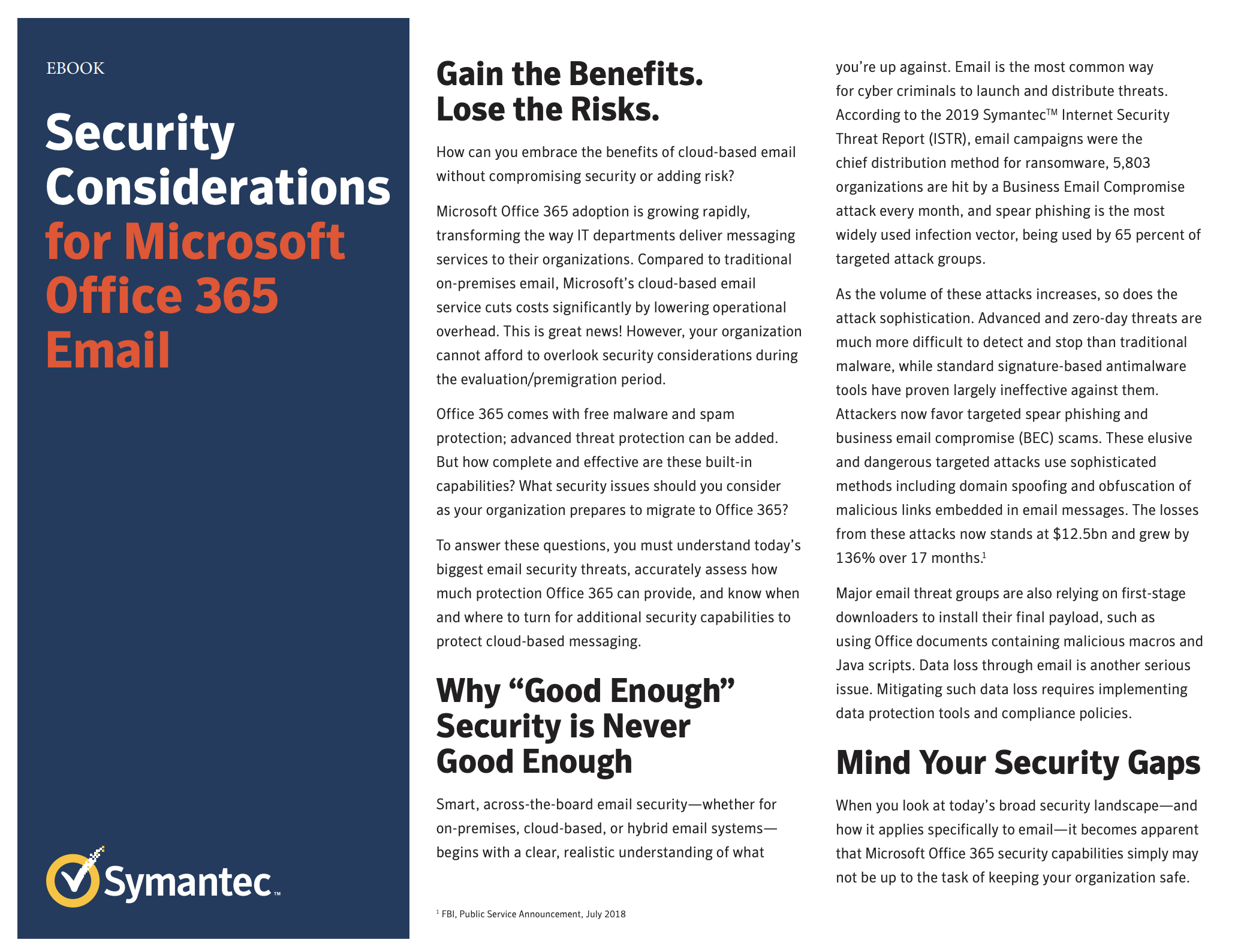 Symantec email threats eBook cover